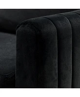 Velvet Tufted Arm Chair With Cushion back