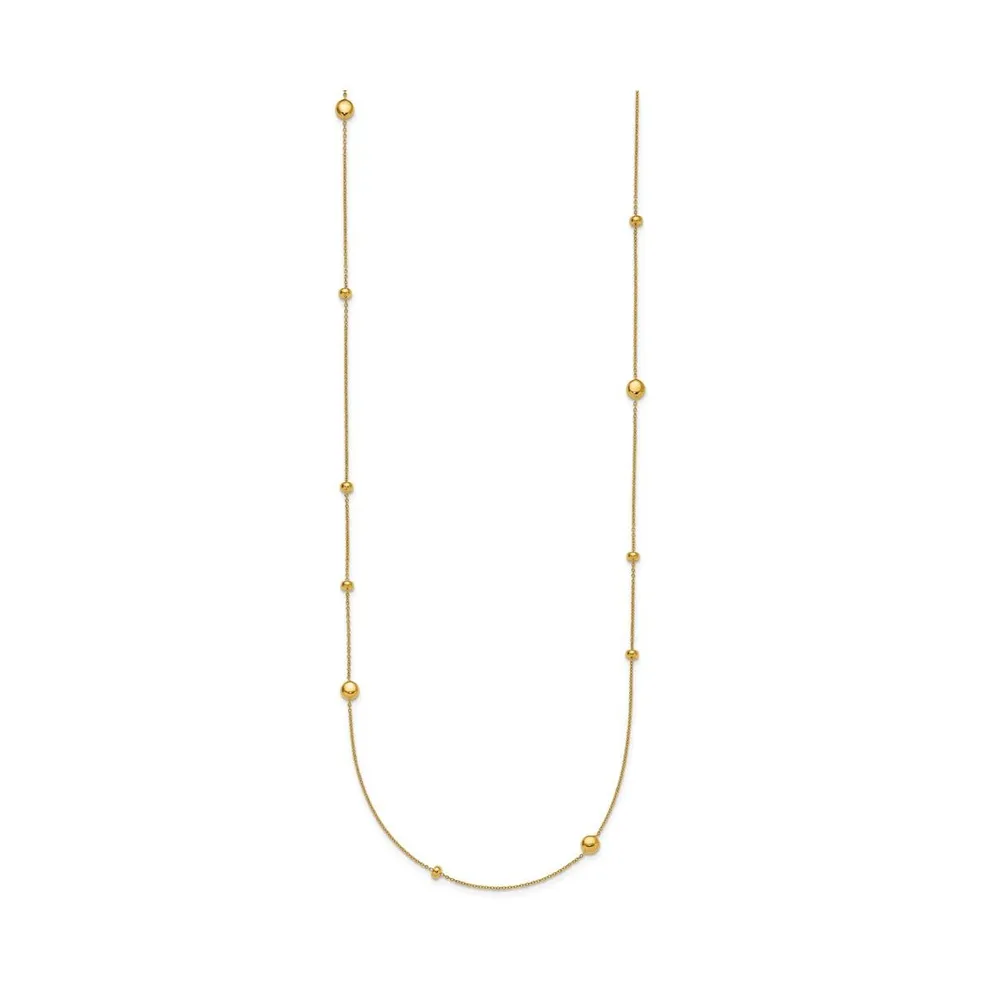 18k Yellow Gold Bead Station Necklace