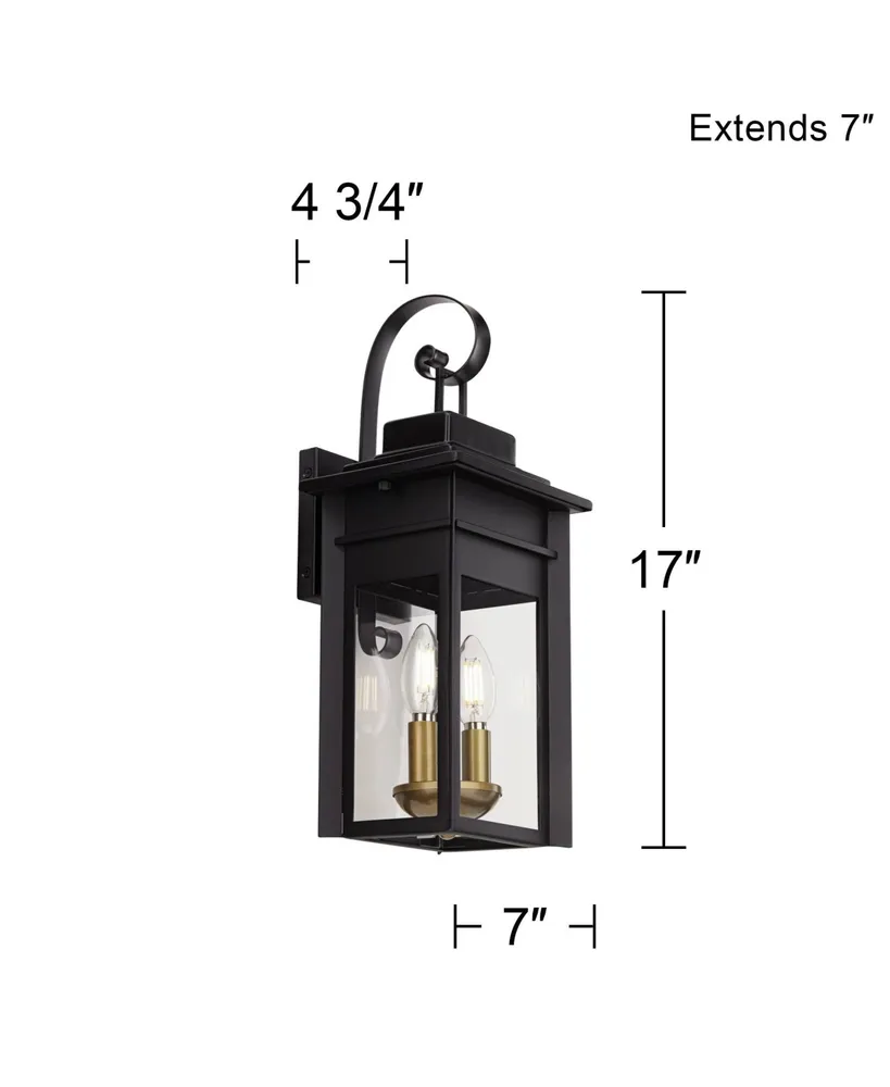 Bransford Rustic Farmhouse Outdoor Wall Light Fixture Black 2