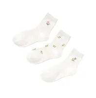 Stems Floral Print Three Pack socks