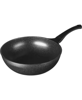 Cook N Home Nonstick Deep Frying Pan Saute Pan Skillet 12 Inch, Marble Wok Stir-Fry Pan Large Skillet Saute Pan, Black