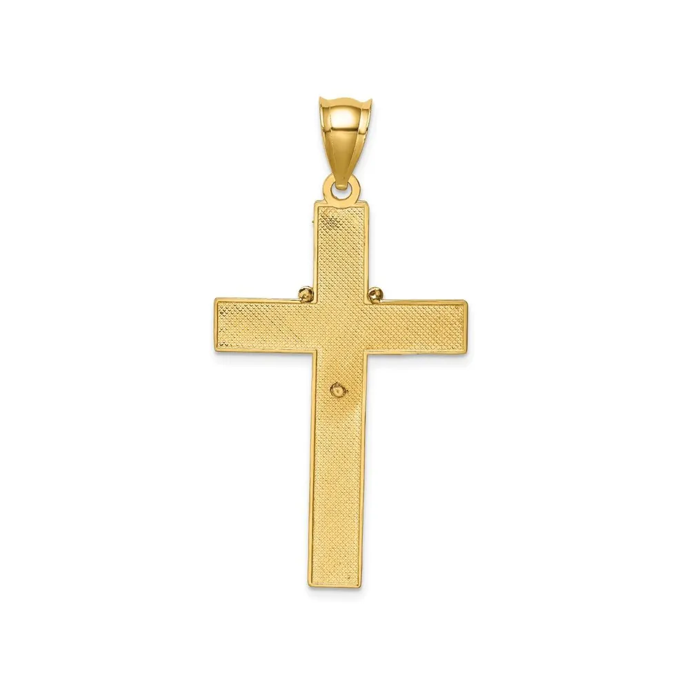 14K Yellow Gold Cross Rosary Pendant for Women