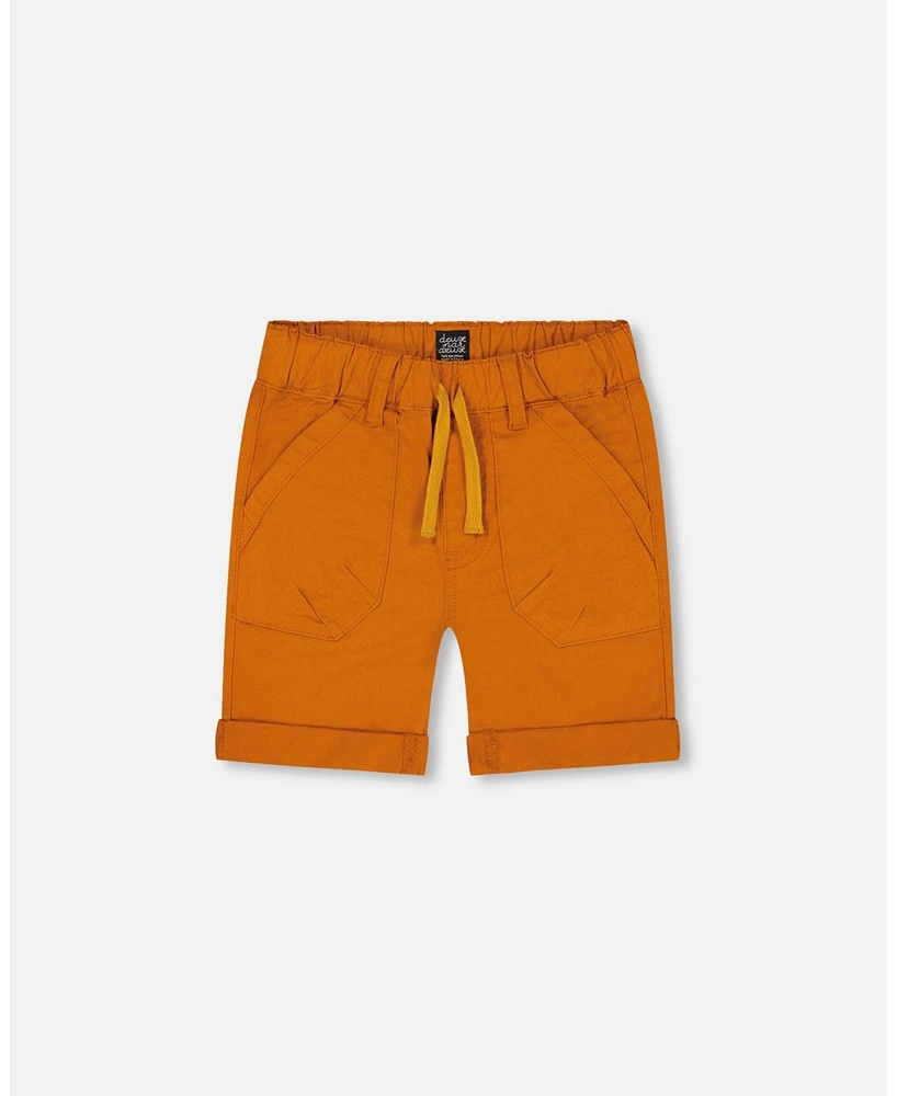 Baby Boy Stretch Twill Short Dusty Orange - Infant