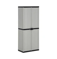 vidaXL Garden Storage Cabinet with 3 Shelves Gray&Black 26.8"x15.7"x66.1"