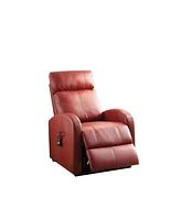 Simplie Fun Ricardo Recliner Chair w/Power Lift in Red Pu