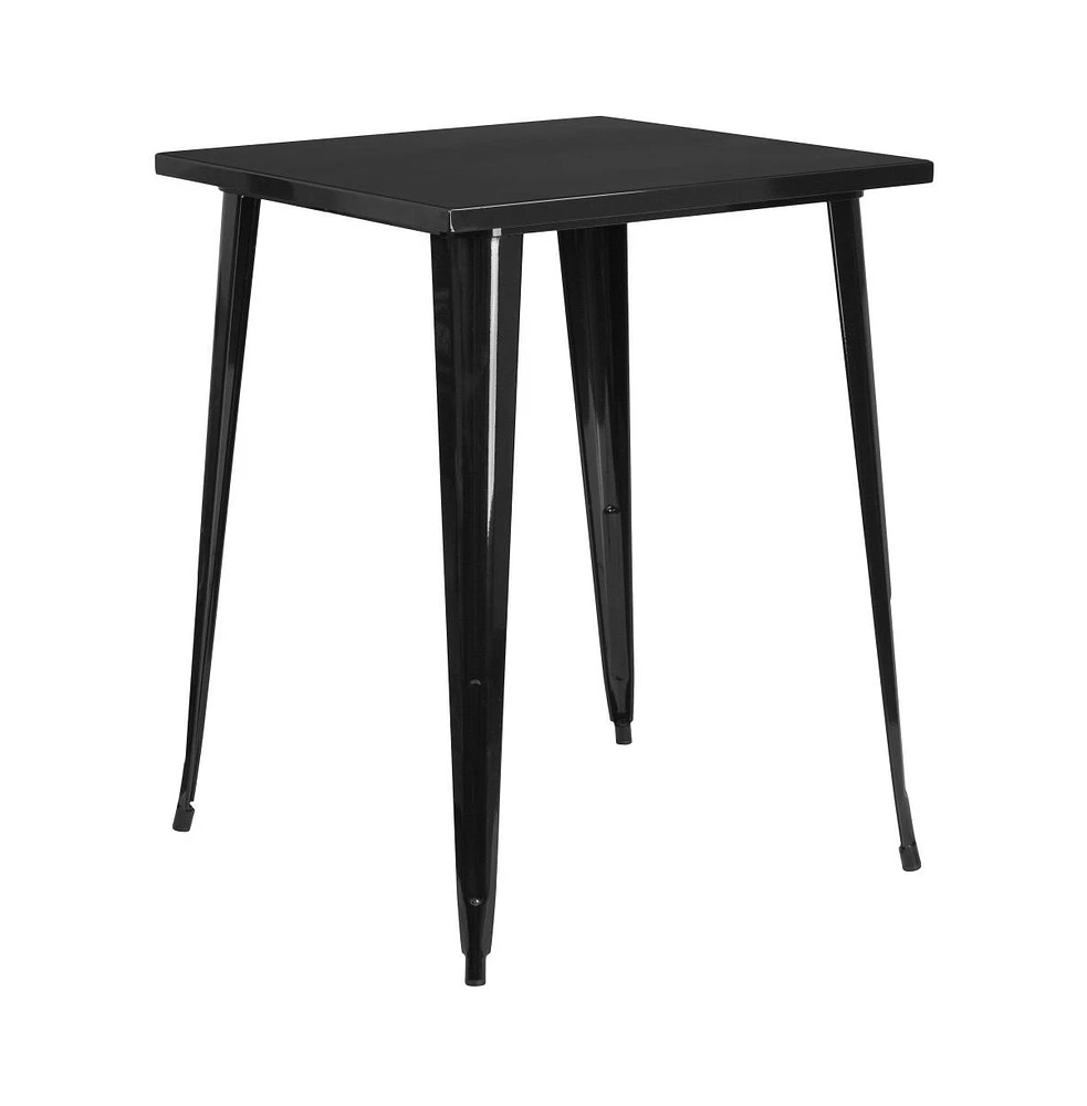 Rothko Patio Dining Table With Metal Frame And Square Top