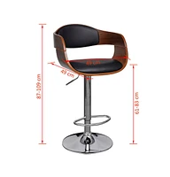 vidaXL Bar Stool Bent Wood and Faux Leather