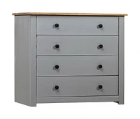 vidaXL Side Cabinet Gray 31.5"x15.7"x28.7" Pine Panama Range