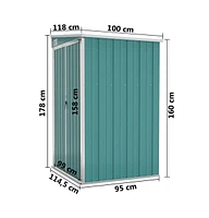 vidaXL Wall-mounted Garden Shed Green 46.5"x39.4"x70.1" Galvanized Steel