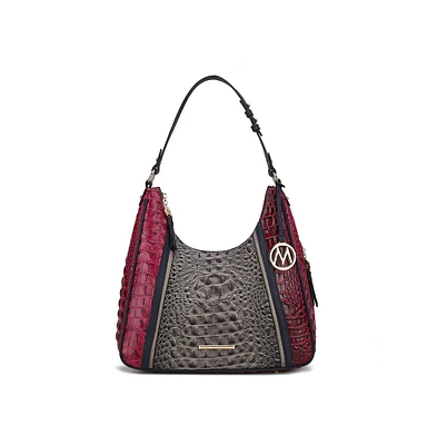 Mkf Collection Becket Faux Crocodile-Embossed Women's Shoulder Bag by Mia K