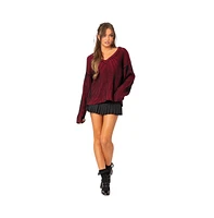 Edikted Women's Contrast texture oversized sweater