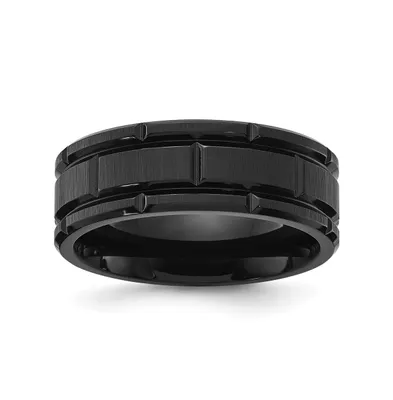 Chisel Stainless Steel Brushed Polished Ip-plated Band Ring