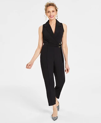I.n.c. International Concepts Women's Notched Collar Jumpsuit
