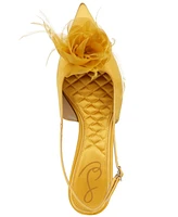 Sam Edelman Women's Faye Embellished Feather Slingback Kitten-Heel Pumps