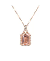 Suzy Levian New York Suzy Levian Rose Sterling Silver Brown Cubic Zirconia Halo Pendant