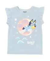 Bluey Girls T-Shirt and French Terry Shorts Outfit Set Toddler |Child