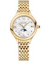 Balmain Women's Swiss Balmain de Balmain Moonphase Diamond Accent Gold Pvd Stainless Steel Bracelet Watch 31mm