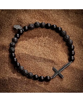 Men's Rooted Faith - Lava Cross Bracelet