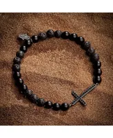 Rooted Faith - Lava Cross Bracelet