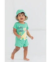 Disney Lion King Mickey Mouse Winnie the Pooh Jack Skellington Lillo & Stitch Baby Romper Bucket Sun Hat Infant Boys