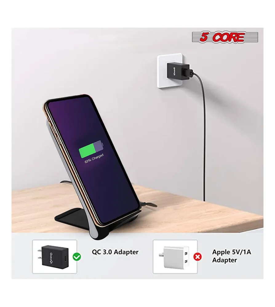 5 Core Fast Wireless Charger, Qi-Certified 10W Fast Wireless Charging Station