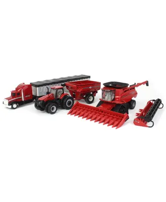 Ertl 1/64 Case Ih Combine, Tractor and Truck Harvesting Set