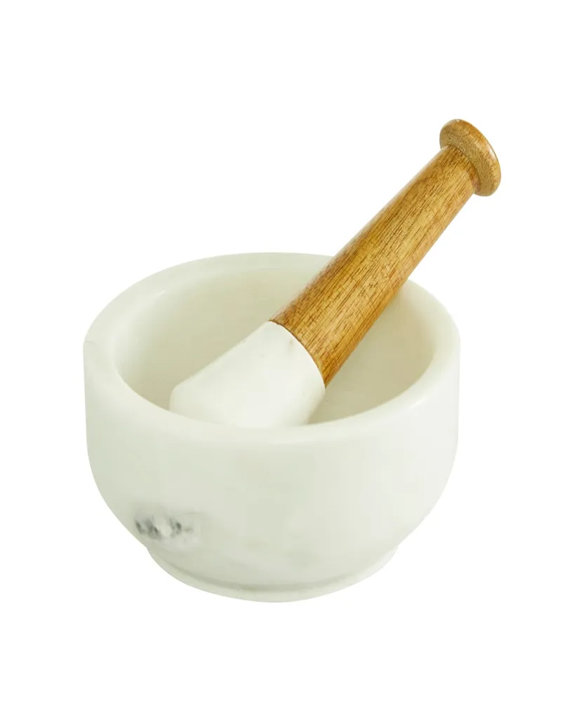 Novogratz Collection Real Marble Mortar and Pestle, Set of 3 - 6", 5", 7"W