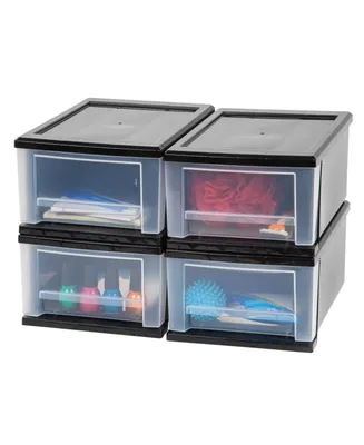 Iris Usa 7 Qt. Small Plastic Stacking Drawer, Stackable Storage Organizer Unit with Sliding Drawer for Bedroom Kitchen Under Sink Pantry Craft Room Do