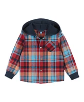 Andy & Evan Big Boys Toddler/Child Navy Red Plaid Hooded Flannel Set