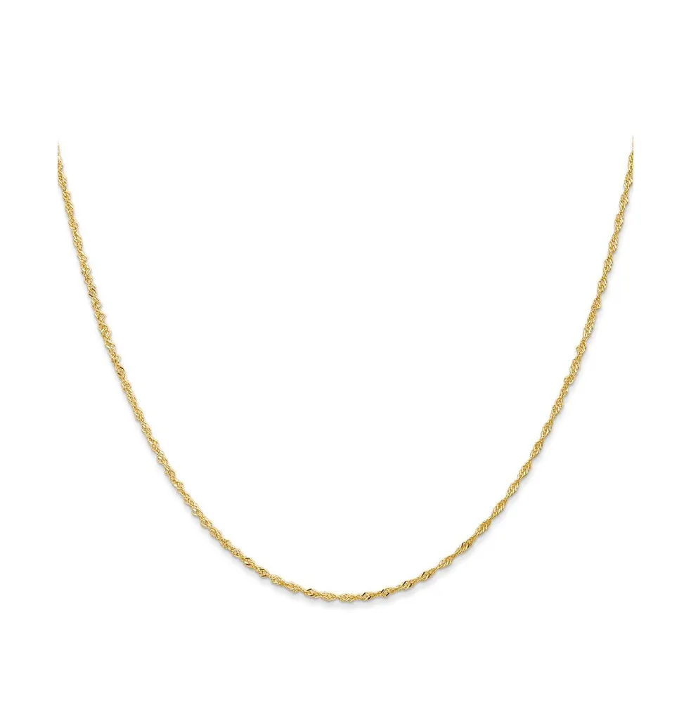 18k Yellow Gold 16" Singapore Chain Necklace