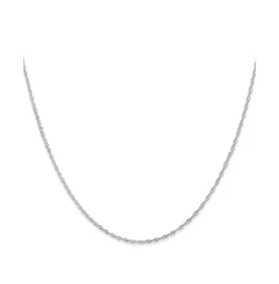 18K White Gold 18" Singapore Chain Necklace