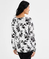 Style & Co Women's Printed Button-Up Cardigan Sweater, Created for Macy's