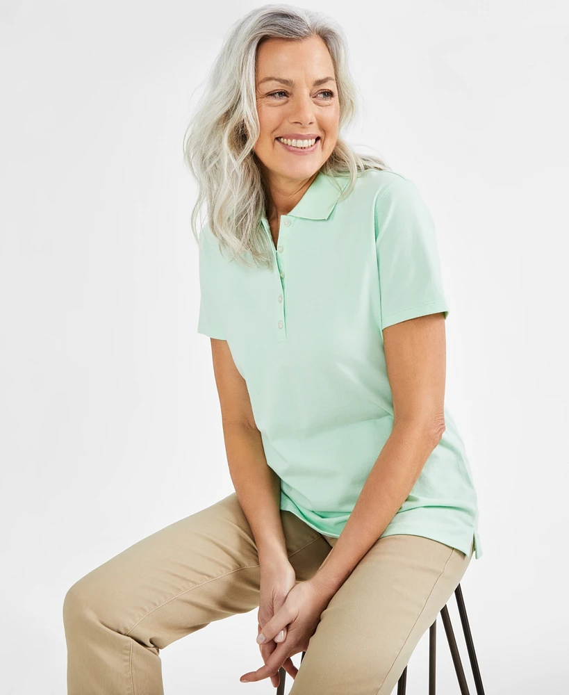 Style & Co Women's Short-Sleeve Cotton Polo Shirt