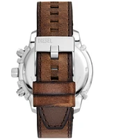 Diesel Men's Griffed Chronograph Brown Leather Watch 48mm