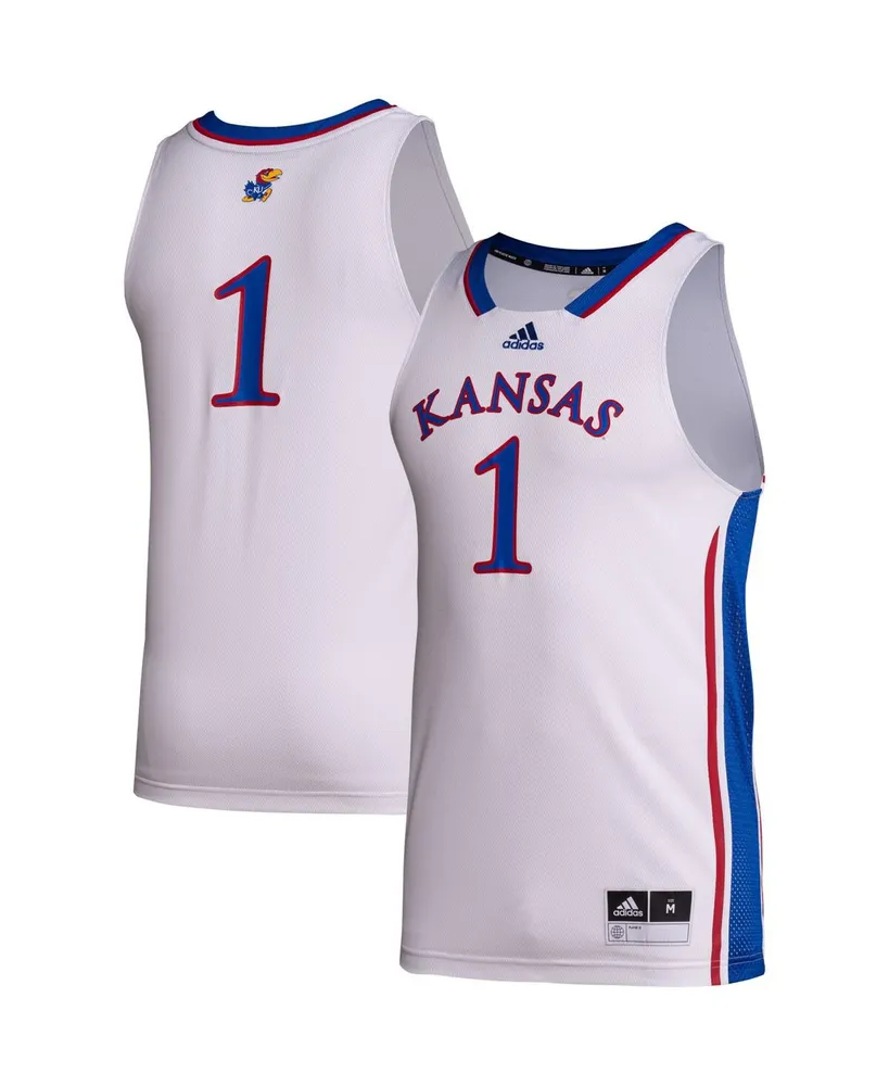 Men's adidas #1 White Kansas Jayhawks Team Swingman Jersey