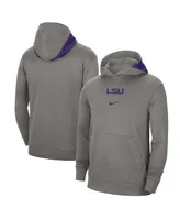 Men's Nike Heather Gray Lsu Tigers Team Basketball Spotlight Performance Pullover Hoodie