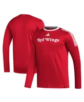 Men's adidas Red Detroit Wings Aeroready Long Sleeve T-shirt