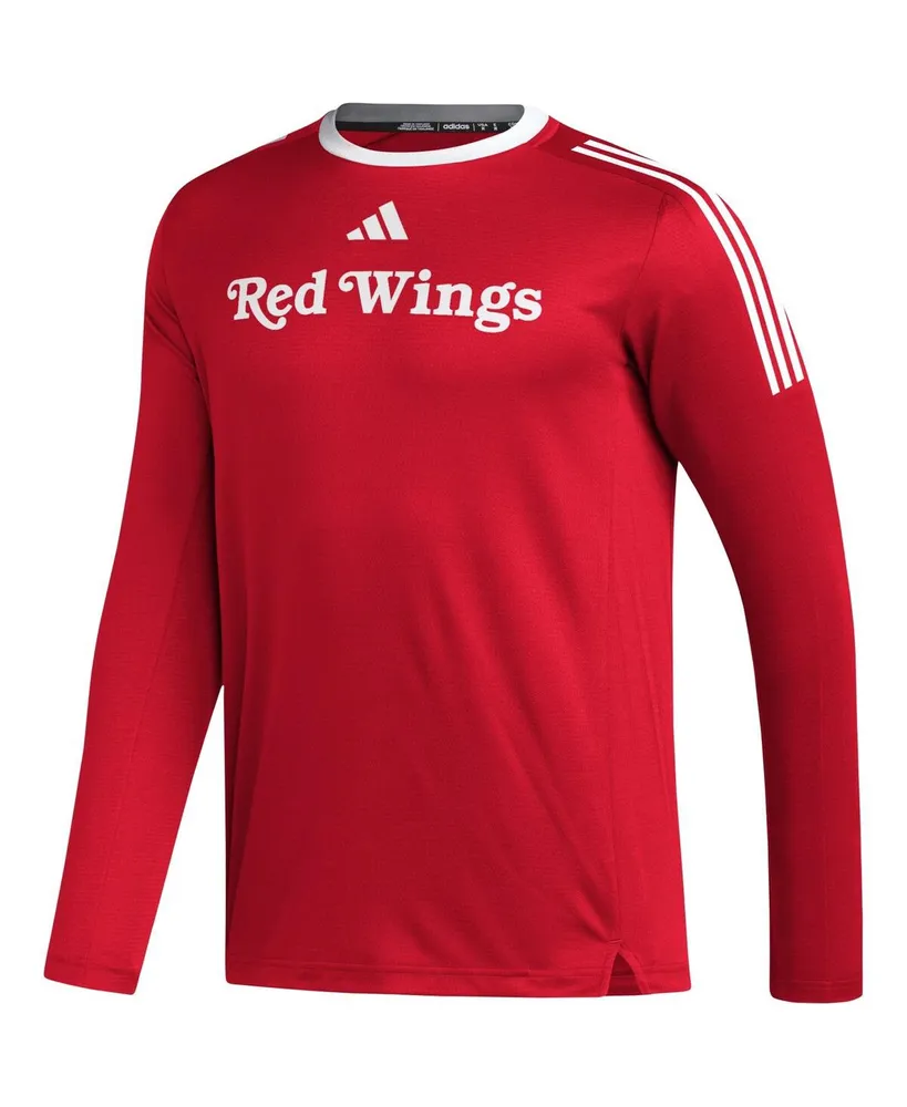 Men's adidas Red Detroit Wings Aeroready Long Sleeve T-shirt