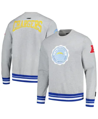Men's Pro Standard Heather Gray Los Angeles Chargers Crest Emblem Pullover Sweatshirt