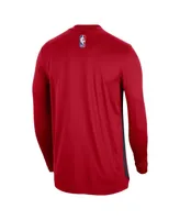 Men's and Women's Nike Red Chicago Bulls 2023/24 Authentic Pregame Long Sleeve Shooting Shirt