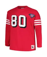 Men's Mitchell & Ness Jerry Rice Scarlet San Francisco 49ers Big and Tall Cut Sew Player Name Number Long Sleeve T-shirt