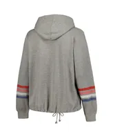 Women's '47 Brand Heather Gray Distressed Buffalo Bills Plus Upland Bennett Pullover Hoodie