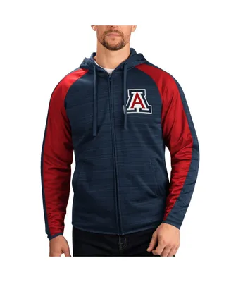 Men's G-iii Sports by Carl Banks Navy Arizona Wildcats Neutral Zone Raglan Full-Zip Track Jacket Hoodie