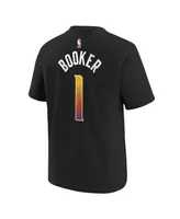 Big Boys Jordan Devin Booker Black Phoenix Suns Statement Edition Name and Number Player T-shirt