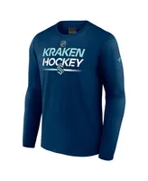 Men's Fanatics Navy Seattle Kraken Authentic Pro Primary Long Sleeve T-shirt