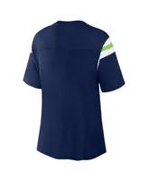 Women's Fanatics College Navy Seattle Seahawks Classic Rhinestone T-shirt