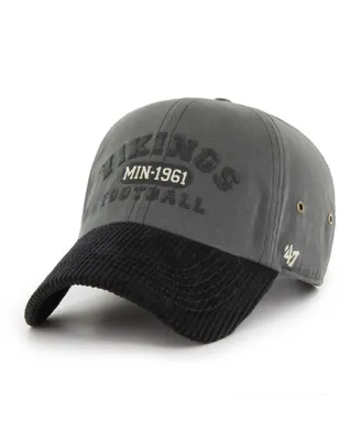 Men's '47 Brand Charcoal Minnesota Vikings Ridgeway Clean Up Adjustable Hat