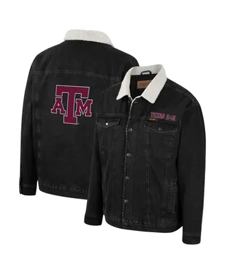 Men's Colosseum x Wrangler Charcoal Texas A&M Aggies Western Button-Up Denim Jacket