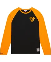 Men's Mitchell & Ness Black Tennessee Volunteers Legendary Slub Raglan Long Sleeve T-shirt