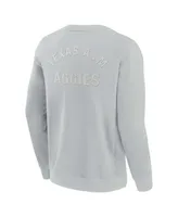 Men's and Women's Fanatics Signature Gray Texas A&M Aggies Super Soft Pullover Crew Sweatshirt